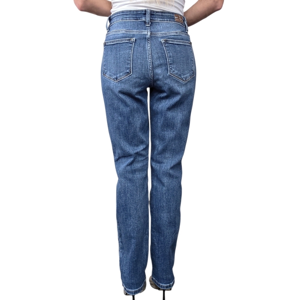 Judy Blue High Rise Straight Leg Stretch Jeans Medium Wash 7/28 - Picture 3 of 8